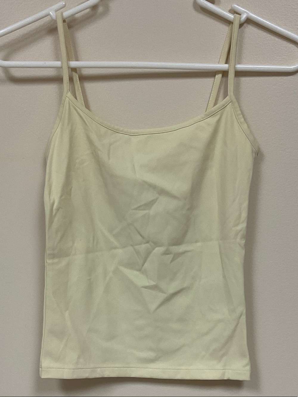 Cotton On Pale Yellow Spaghetti Strap Camisole. Hold me Cami. NWT XS
